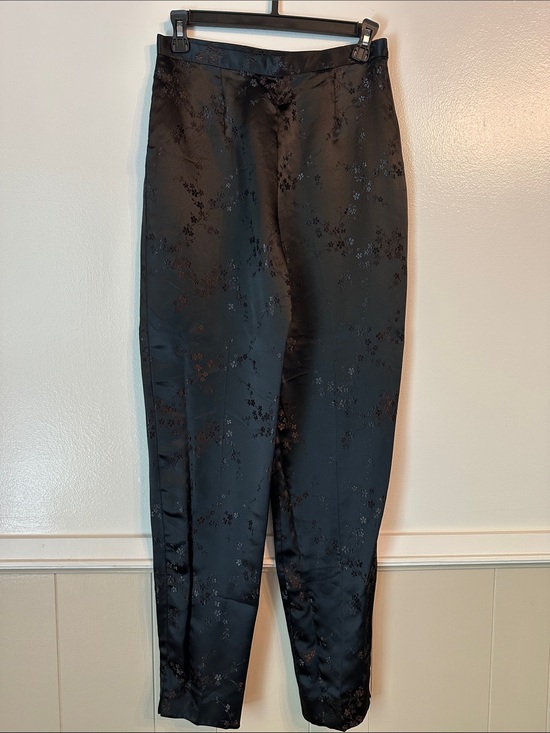 Express Pants - Vintage 90’s Express Black Floral Jacquard Tapered Pants Size 5/6